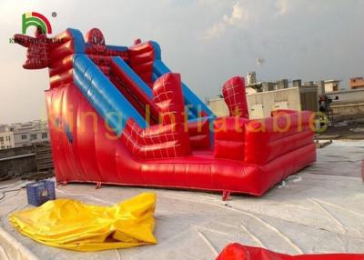 China Red Spider Man Big Inflatable Dry Slide Bounce House With PVC Tarpaulin for sale