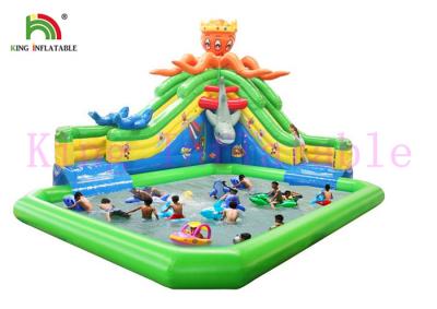 China Colorful Sea Animal Theme Durable PVC Blow Up Water Park With Slide / Pool / Water Toys for sale