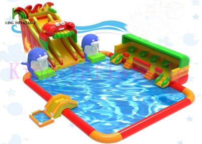 China Großes aufblasbares Wasser-Spielplatz-Seetier-Thema-multi Spiel-Dias mit Pool zu verkaufen