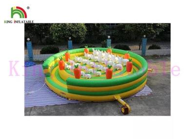 China PVC Tarpaulin Colorful Commercial Bounce Houses Rabbits / Carrots Jumping Playground for sale