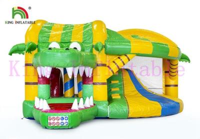 China Green / Yellow 0.55mm PVC Commercial Bounce Houses And Slide With CE Approved for sale