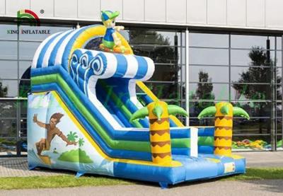 China Tropical Inflatable Dry Slide , Surfing Happy Boy PVC Slide For Kids for sale