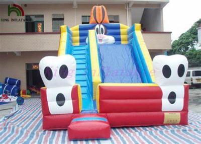 China Blue Cat Outdoor PVC Tarpaulin Dry Slide Inflatable Garden Dry Slides For Parties for sale