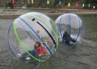 China 1.0mm PVC 2m Dia Inflatable Walk On Water Ball Colorful Stripe Ball For Rentals for sale
