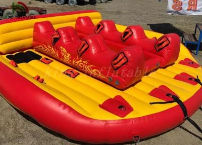 China PVC Tarpaulin Inflatable Fly Fishing Boats Yellow / Red Towable UFO Toy For Beach Sports for sale