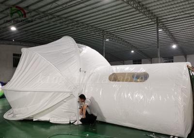 China Semi Clear Inflatable bubble hotel Tent with curtain for hotel building for sale