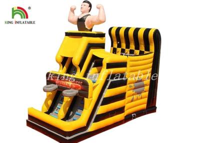 China Yellow / Black Inflatable Combo Sport Playground By PVC Tarpaulin For Kids for sale