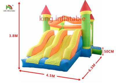 China Rockey Castle Inflatable Jumping House With Two Slide Backyard For Toddler for sale