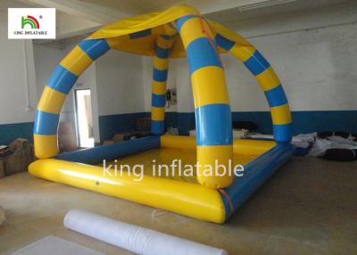 China Outdoor Sports Summer Inflatable Water Pools In Rectangle Shape With Tent for sale