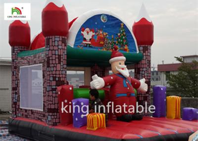 China Christmas Inflatable Santa Jumping Castle Colorful Oxford UV - Proof for sale