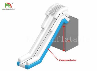 China 5.27 m *3 m Blue White Customized Inflatable Airtight Yacht Slide With Handrail for sale