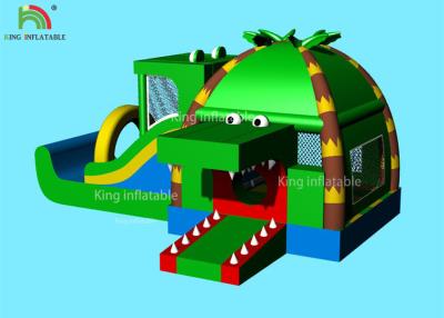 Китай Крокодил замка крытой раздувной полосы препятствий парка скача зеленый, лес кокоса - тематическая смесь продается