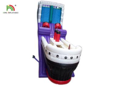 China Anti - UV PVC Tarpaulin Colorful Inflatable Dry Slide Double Lanes pirate ship slide for sale