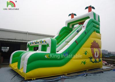 China Yellow / Green Coconut Tree Blow Up Dry Slide Cold - Resistant And Durable for sale