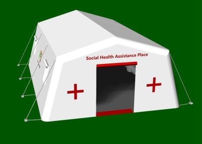 China Kundenspezifisches tragbares aufblasbares medizinisches Ereignis-Zelt des Weiß-7.55X5.6m für Notschutz zu verkaufen