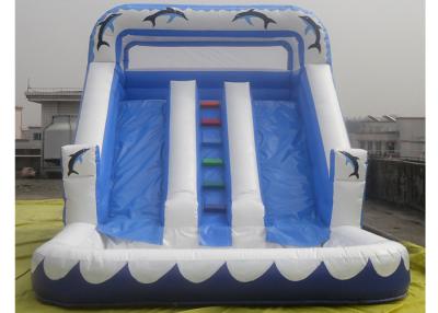 China Three lines Inflatable Water Slide With Pool For Kids / Adults Inflatable Slide Park for sale