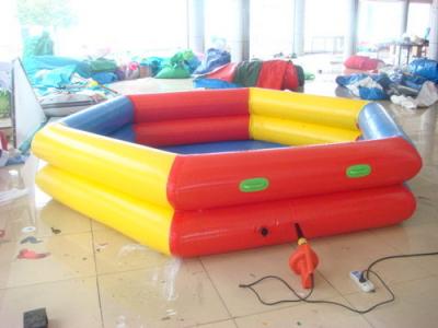 China PVC Tarpaulin Circular Swimming Pool / Inflatable Swimming Pools Double Tube 1.3m Height for sale