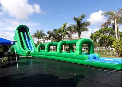 China Attractive Commercial Outdoor Giant Long Green Inflatable Water Slide slip and slide For Adult for sale