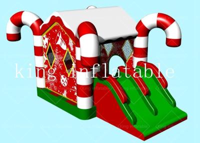 China Outdoor Merry Christmas Inflatable Bounce house Dry Slide With Air Blower for sale