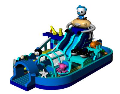 中国 スライドが付いている10m Inflataleの跳躍の城によるポリ塩化ビニールの防水シート20m 販売のため