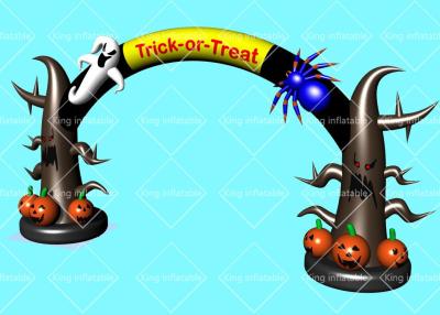 China Outdoor Helloween Trick Or Treat  Inflatable Pumpkin Arch With Air Blower for sale