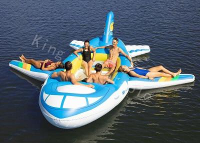 China Blue 0.9mm PVC Tarpaulin Big Inflatable Water Toy Floating Airplane for sale