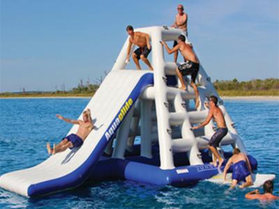 China Adults 3.7mH Inflatable Floating Water Slide EN71 Plato PVC For Parks for sale