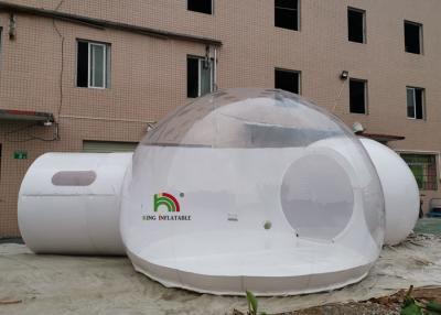 China Transparent 5m Hotel Inflatable Clear Bubble Tent With Tunnel And Bathroom for sale