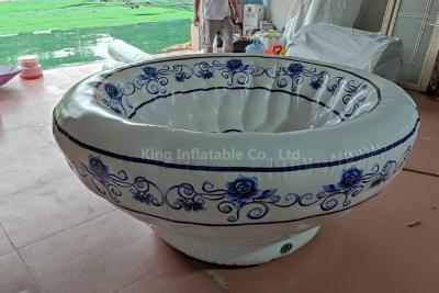 China Custom design giant inflatable bowl with flower printing for advertising for sale