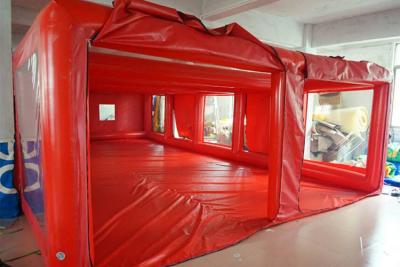 China Tube Structure Red Tarpaulin Inflatable Showcase Car Cover for sale