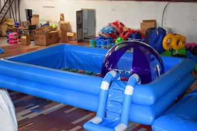China Kids Party Custom Inflatable Swimming Pool With Ladder And Full Color Printing Bottom for sale