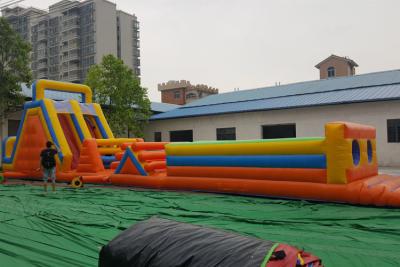 China 12m*3.5m Custom Blow Up Running Obstacle Course For Outdoor Events for sale