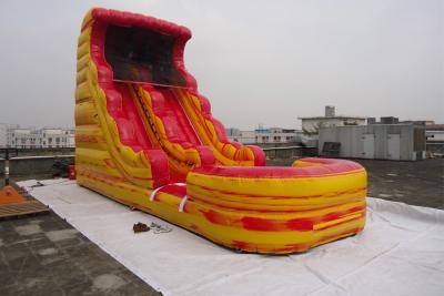 China Custom Fire Ice Color Inflatable Water Slide With Pool For Kids / Rental Business for sale