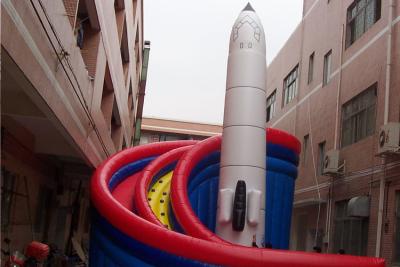 China Rotating Inflatable Water Slide With Rocket Outdoor Moonwalk Waterslide Sliding Fun for sale