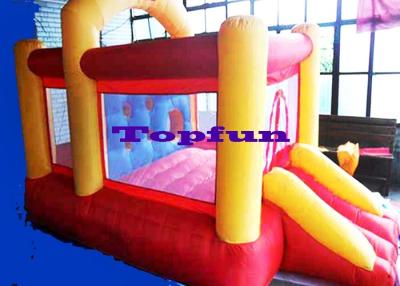 China Inflatable Commercial Bounce Houses With Roof Cover / Bounce Rooms With Slide for sale