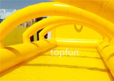 China 0.9mm thickness PVC tarpaulin Inflatable water pool with arch roof above for sale