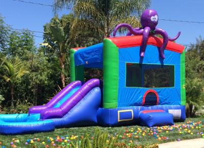 China Toddler Inflatable Pvc Water Slide With Octopus Bounce House for sale