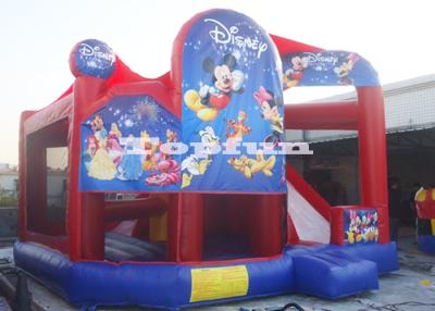 China Disneyland Inflatable Jumping Castle / Fantastic Micky House With Slide for sale