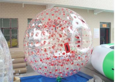 China Red Color Giant Inflatable Sport Zorb Ball Human Hamster Ball With Colorful D-ring for sale