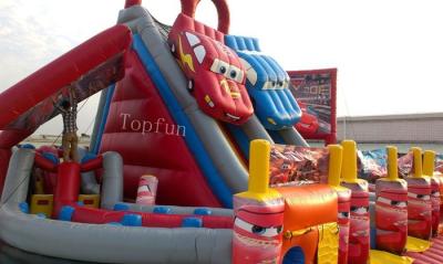China Exciting Car Race Inflatable Slide , Customised Inflatable PVC Tarpaulin Slide for sale