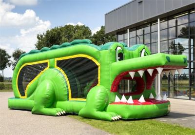 China Children Inflatable Crocodile Obstacle Course Jumping Castle for sale