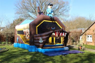 China 420D Pirate Inflatable Bouncer Castle With Air Cannons for sale