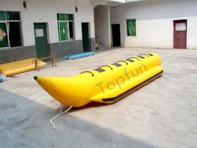China Barcos inflables de la pesca con mosca del plátano amarillo de Waterproff con la tira de parachoques del negro fuerte de la protección del PVC en venta