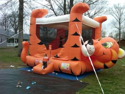 China PVC Coated Cartoon Tiger Inflatable Bouncer Castle Blow Up Jumping Castle for sale