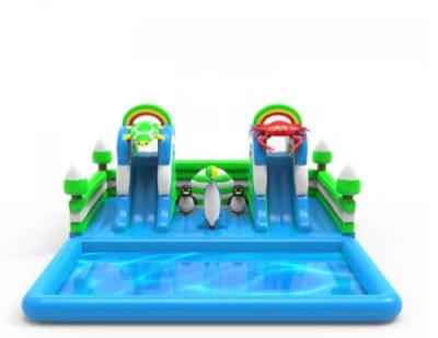 China Sea Animal Inflatable Water Park Swimming Pool With Water Slide for sale