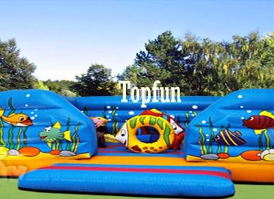 China Multi-color Ocean World Inflatable Jumping Castle , Kids Nice Outdoor Jumping Games for sale