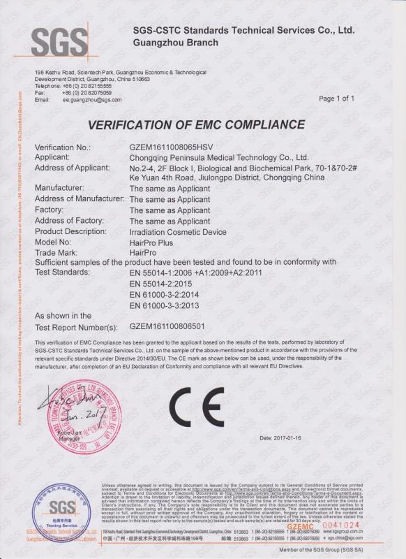 CE - Chongqing Peninsula Medical Technology Co., Ltd.