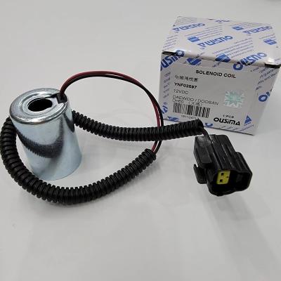 China Bobina de la válvula electromagnética de YNF02597 12V para la pieza eléctrica de Daewoo DH60-5 DH60-7 en venta