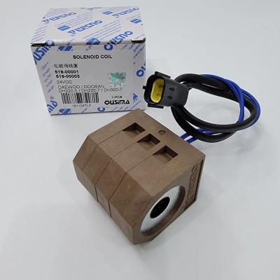 China 519-00001 519-00003 Solenoid Valve Coil For Excavator Doosan DH220-5 DH225-7 DH300-7 for sale