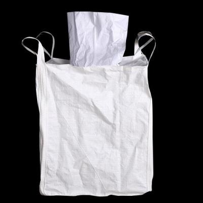 China Moistureproof One Tonne Polypropylene FIBC Bulk Bag Duffle Top Anti UV 4 Belts for sale